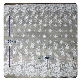 Eco - 친절한 염색 결혼 예복 Chantilly 레이스 직물, 아이보리는 꽃을 반복했습니다 협력 업체