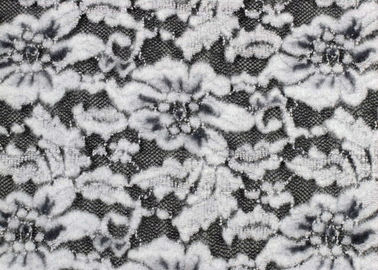 Stretchable 백색 꽃 솔질된 레이스, 레이온 나일론 스판덱스 직물 CY-LQ0003 협력 업체