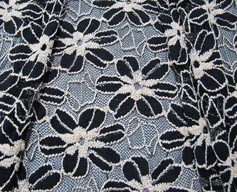 까매던/백색 숙녀를 위한 Garment Sunflower Pattern CY-DK0008 탄력 있는 레이스 직물을 뜨개질을 했습니다 협력 업체