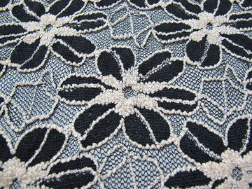까매던/백색 숙녀를 위한 Garment Sunflower Pattern CY-DK0008 탄력 있는 레이스 직물을 뜨개질을 했습니다 협력 업체